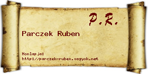 Parczek Ruben névjegykártya